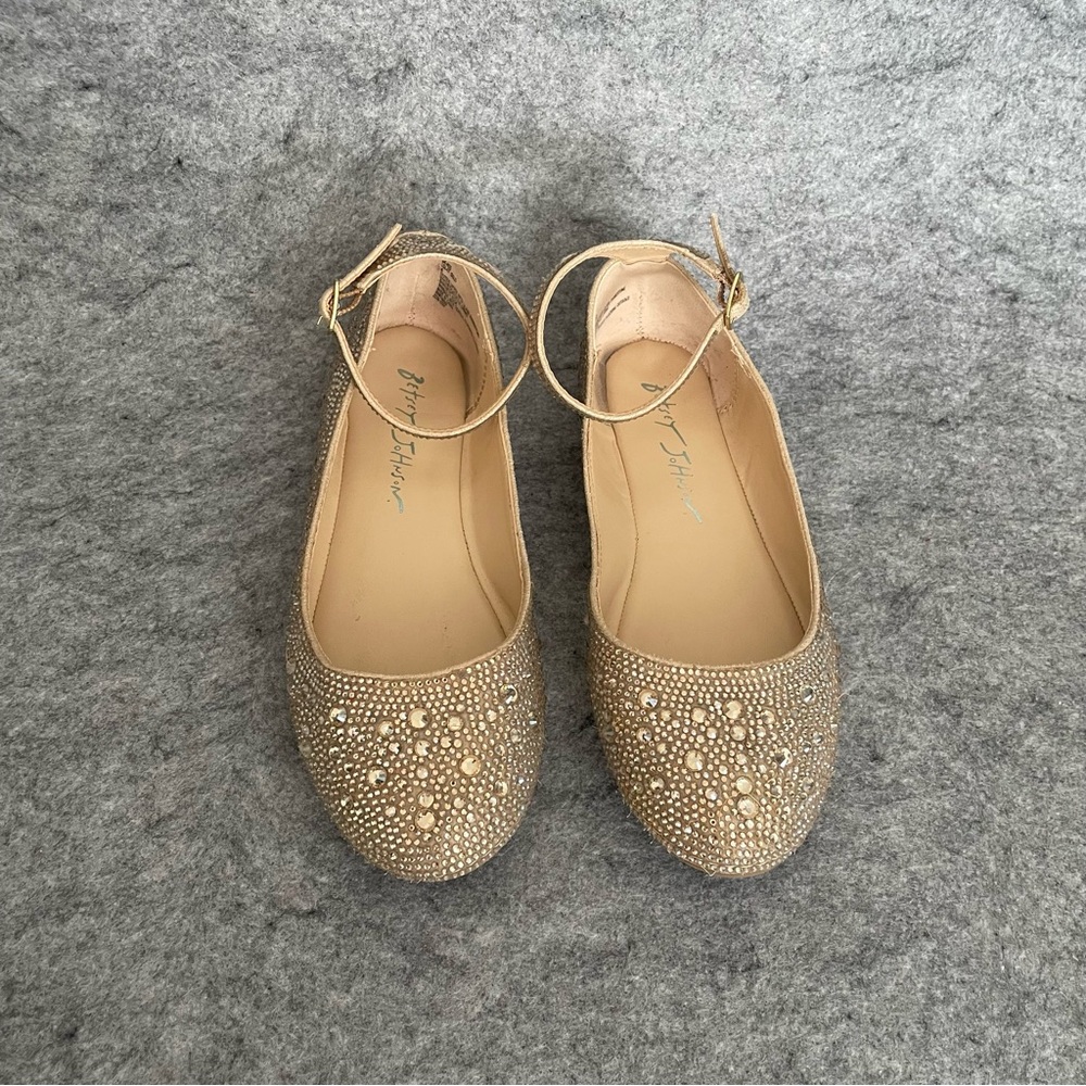Betsey Johnson Ace Ballet Rhinestone Flat Girl Kids Size 4